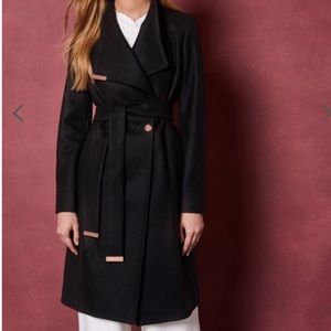 Nwt ted baker midi wool black coat
